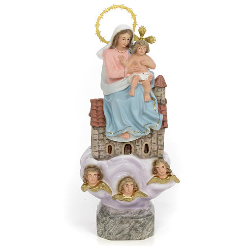 Madonna di Loreto 20 cm pasta di legno dec. elegante 1
