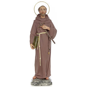 San Francesco d'Assisi 50 cm pasta di legno dec. fine