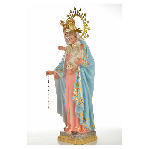 Virgen del Rosario 50cm pasta de madera, acabado superior 2