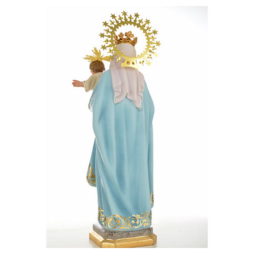 Virgen del Rosario 50cm pasta de madera, acabado superior 3