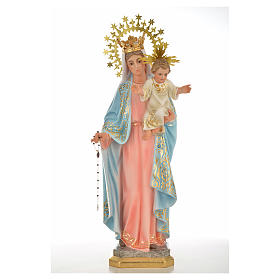 Our Lady of the Rosary 50cm in wood paste, superior decoration