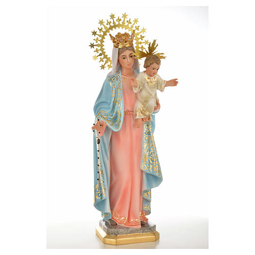 Our Lady of the Rosary 50cm in wood paste, superior decoration 4