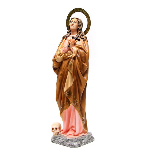 Mary Magdalene wood paste statue 24 inches, elegant finish 3