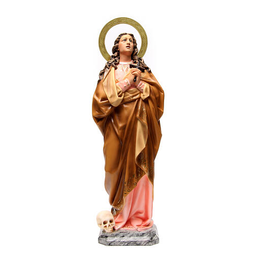 Mary Magdalene statue in wooden paste 60cm, elegant finish 1