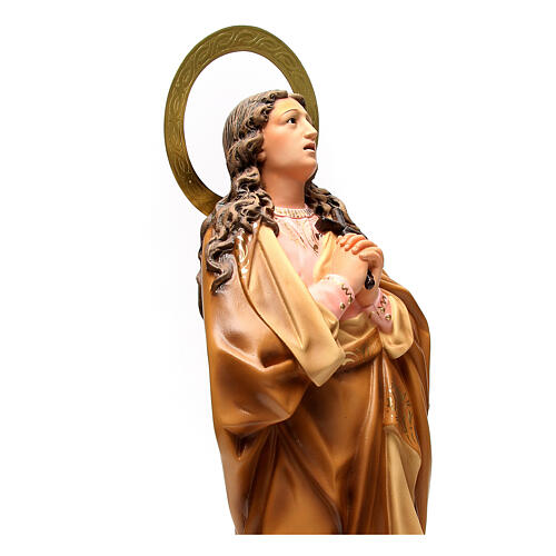 Mary Magdalene statue in wooden paste 60cm, elegant finish 4
