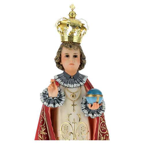 Infant Jesus of Prague 50 cm with elegant decorations in wood paste 3