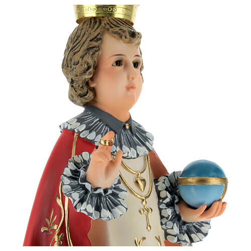 Infant Jesus of Prague 50 cm with elegant decorations in wood paste 6