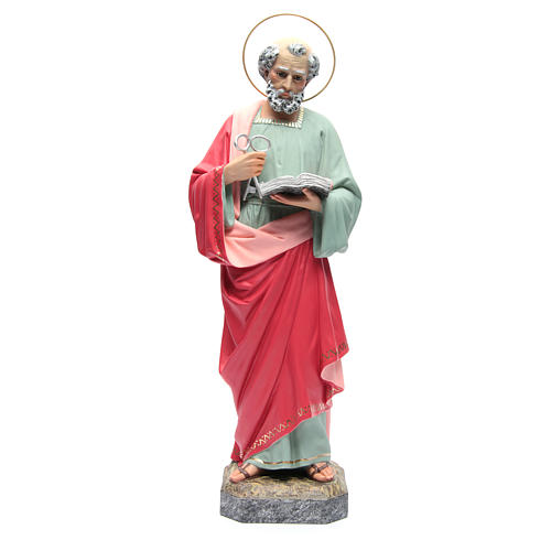 Statue Saint Pierre  60 cm pâte à bois dec. fine 1