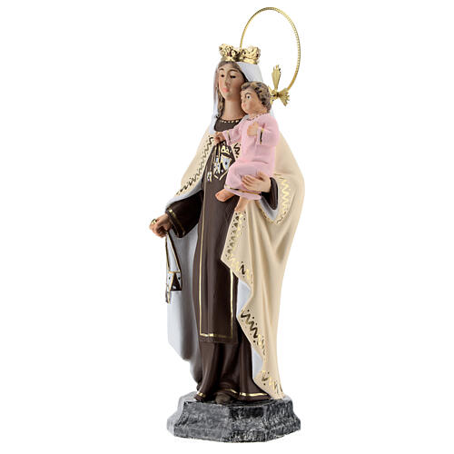 Virgen del Carmen 20 cm pasta de madera dec. fina 3