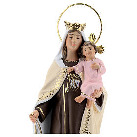 Vergine del Carmelo 20 cm pasta di legno dec. fine