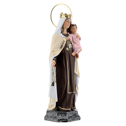 Vergine del Carmelo 20 cm pasta di legno dec. fine 4