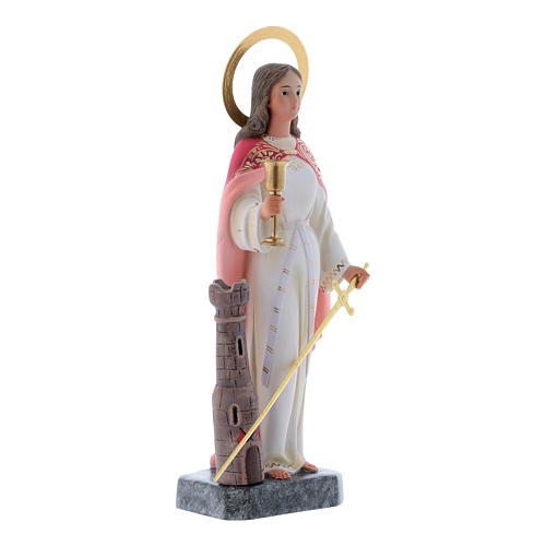 Saint Barbara statue in coloured wood paste 30 cm 3