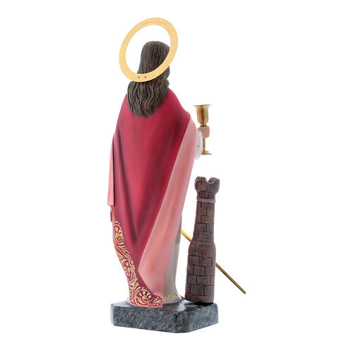 Saint Barbara statue in coloured wood paste 30 cm 4