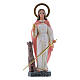 Saint Barbara statue in coloured wood paste 30 cm s1