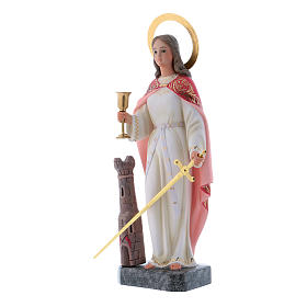 Saint Barbara statue in coloured wood paste 30 cm