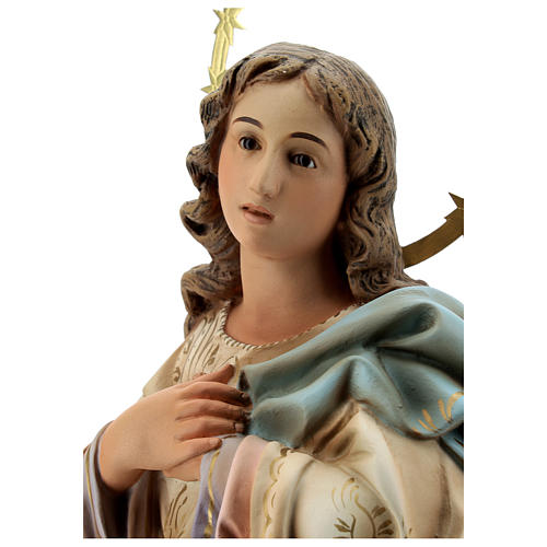 Estatua Virgen Inmaculada 60 cm pulpa madera dec. elegante 2