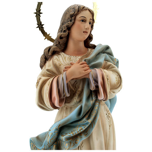 Estatua Virgen Inmaculada 60 cm pulpa madera dec. elegante 4
