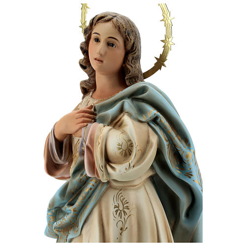 Estatua Virgen Inmaculada 60 cm pulpa madera dec. elegante 6
