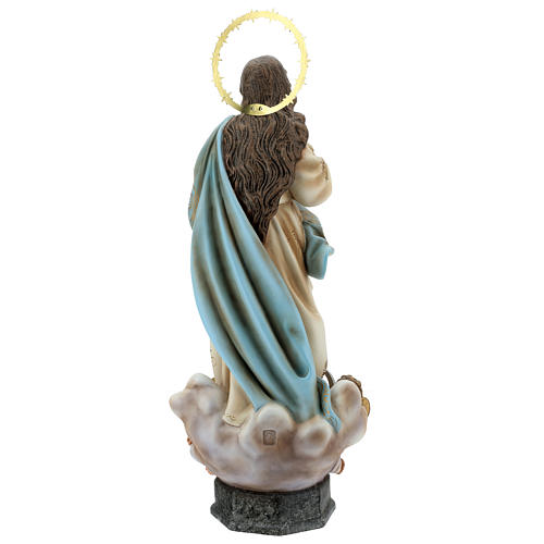 Estatua Virgen Inmaculada 60 cm pulpa madera dec. elegante 9