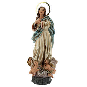 Immaculate Virgin in wood paste, 23 1/2 inches elegant finish