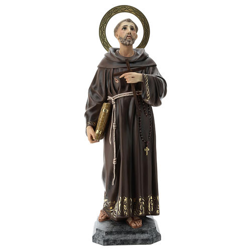 Saint Francis statue in wood paste, 31 in elegant finish 1