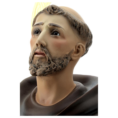 Saint Francis statue in wood paste, 31 in elegant finish 2
