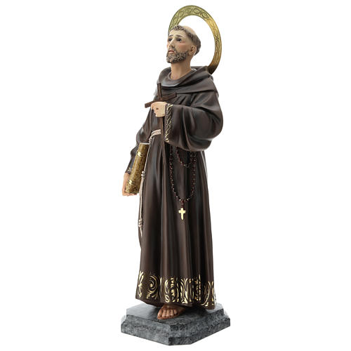 Saint Francis statue in wood paste, 31 in elegant finish 3
