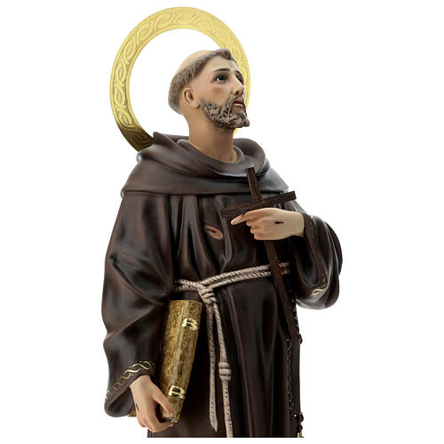 Saint Francis statue in wood paste, 31 in elegant finish 4