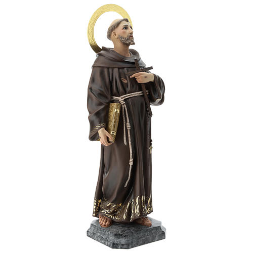 Saint Francis statue in wood paste, 31 in elegant finish 5