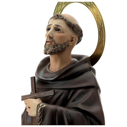 Saint Francis statue in wood paste, 31 in elegant finish 6