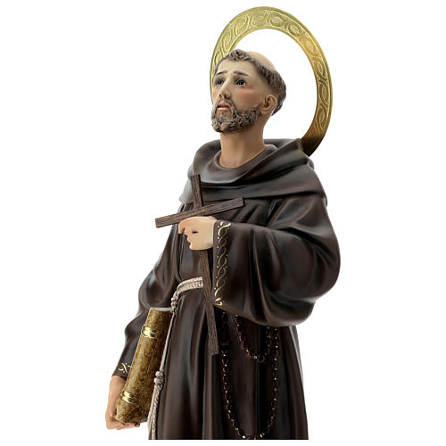 Saint Francis statue in wood paste, 31 in elegant finish 7