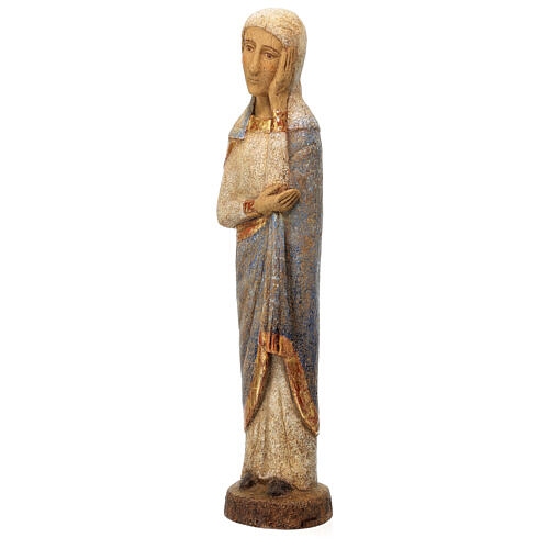 Virgin of the Calvary, statue of painted wood, Monastery of Bethleem in France, 50 cm 5