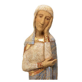 Estatua Virgen del Calvario madera pintado monjes Bethléem 50 cm