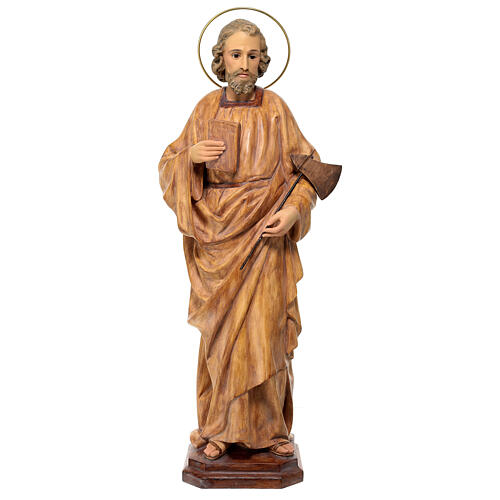 Heiliger Judas Thaddäus, Holzmasse, 60 cm, Holzmaserung-Finish 1