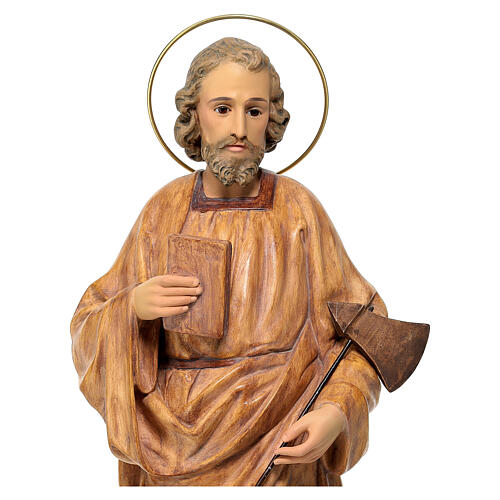 Estatua San Judas Tadeo pasta de madera 60 cm efecto madera 2