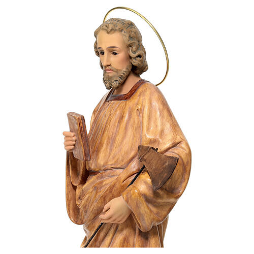 Estatua San Judas Tadeo pasta de madera 60 cm efecto madera 4