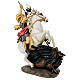 Statue St George Dragon painted wood pulp 20 cm s5