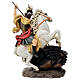 Statue St George Dragon painted wood pulp 20 cm s6