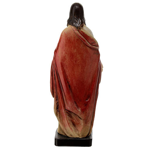 Statua Sacro Cuore di Gesù pasta di legno dipinta 20 cm 5