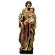 Statue of St Joseph with Jesus Child, painted wood pulp, h 20 cm s1