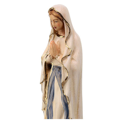 Statuetta Madonna di Lourdes legno d'acero Valgardena dipinta  2