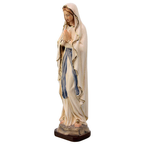 Statuetta Madonna di Lourdes legno d'acero Valgardena dipinta  3