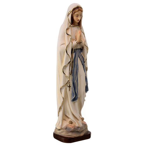 Statuetta Madonna di Lourdes legno d'acero Valgardena dipinta  4