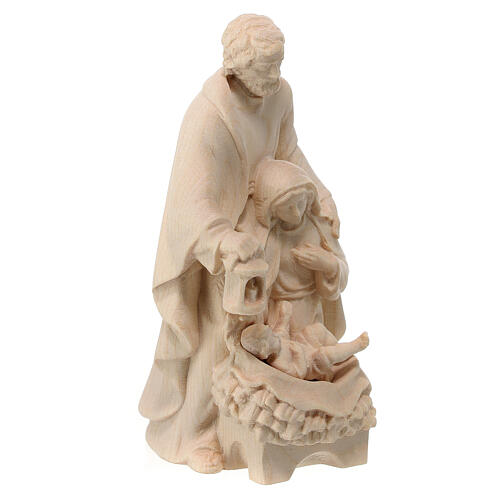 Statuetta Sacra Famiglia legno d'acero Valgardena naturale 4