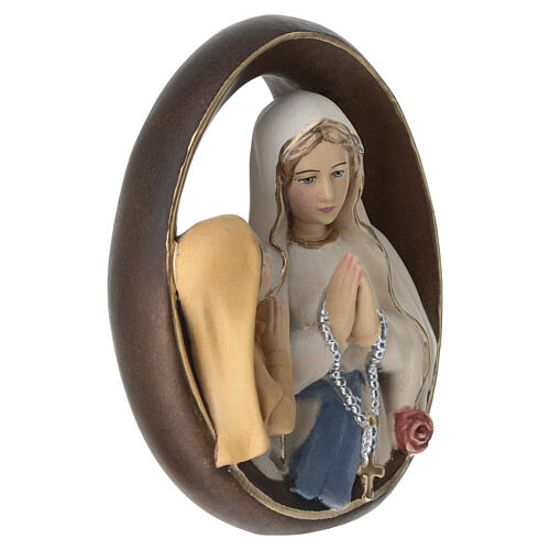 Redondo Virgen Lourdes Bernadette madera pintada Val Gardena 4