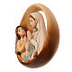 Statuette ovale Notre-Dame de Lourdes et Bernadette bois peint Val Gardena s2