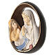 Tondo Madonna Lourdes Bernadette legno dipinto Val Gardena s3