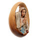 Round statue Lady of Lourdes Bernadette painted Val Gardena wood s3