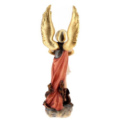 Erzengel Michael – Lindenholz-Statue, handgeschnitzt und bemalt, Grödnertal 4