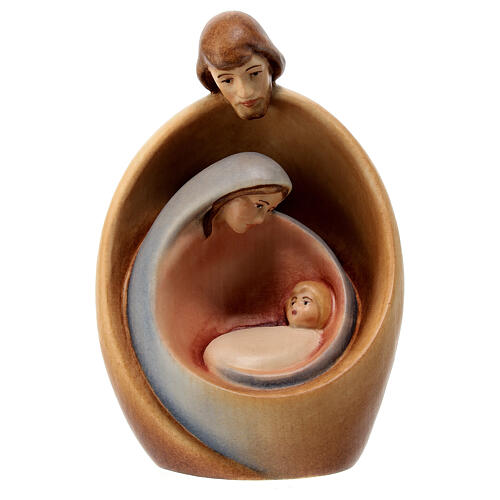 Sagrada Família moderna Val Gardena madeira de tília pintada 36 cm 1